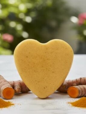 Naturalz Botanical Turmeric Heart Bar Soap Plant Based Sulfate free